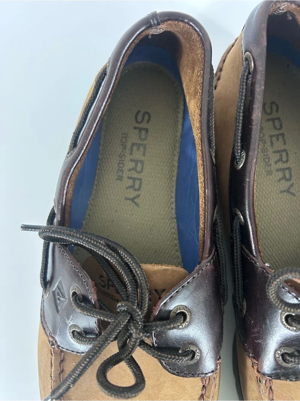 Sperry Top-Sider Mens 9.5 Boat Shoes Brown Leather Nubuck Deck Shoes 0777896